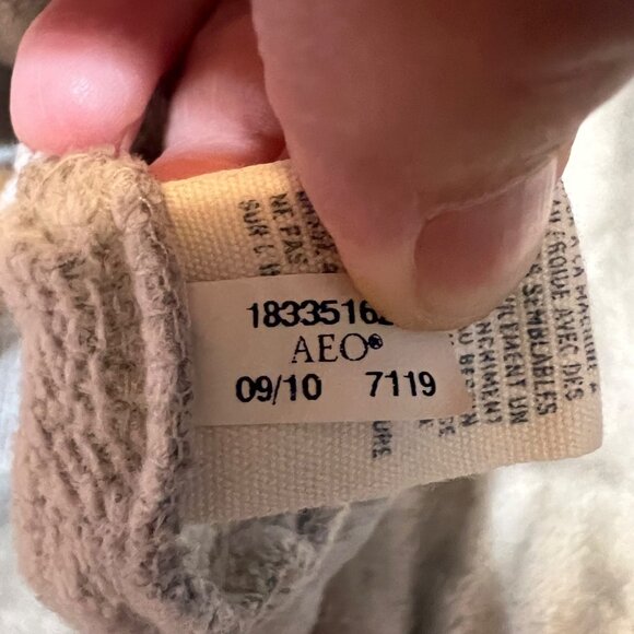 American Eagle Hoodie Womens Medium Grey Pink Logo Casual Sweatshirt Cozy Trendy - Picture 11 of 13